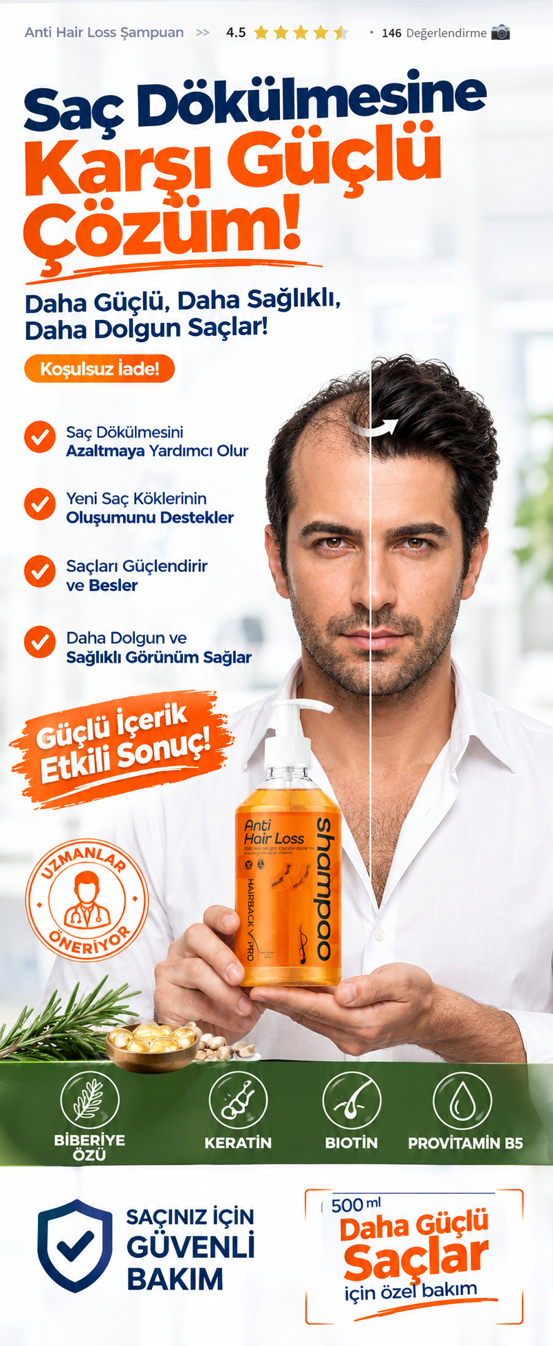 Hairback Pro - Saç Dökülmesine Karşı Güçlü Çözüm