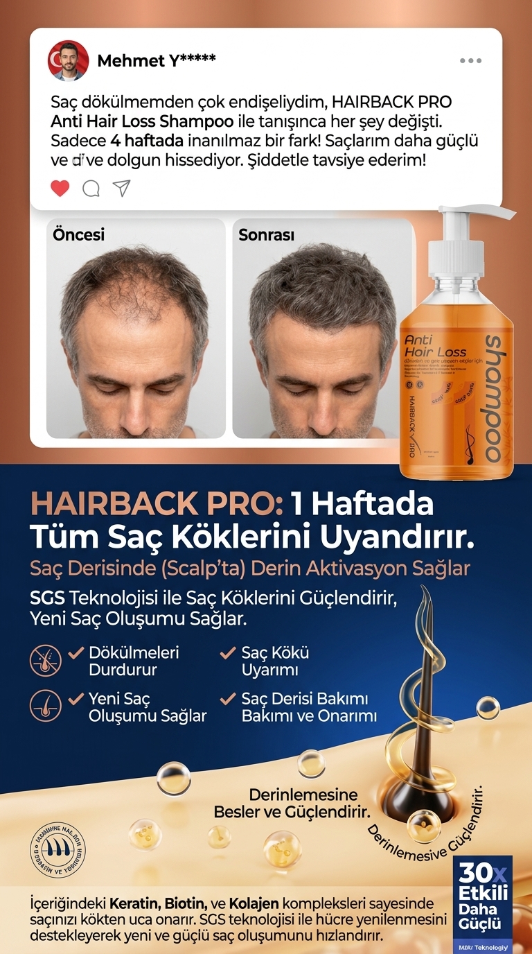 Hairback Pro - 1 Haftada Tüm Saç Köklerini Uyandırır